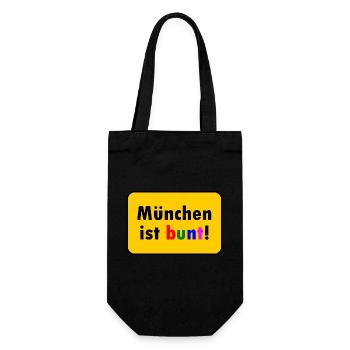 München ist bunt - Geschenkbeutel für Flaschen - Schwarz - Vorne