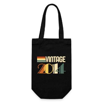 Jahrgang 2014 - 2014 Jubiläumsgeschenk - Geschenkbeutel für Flaschen - Schwarz - Vorne
