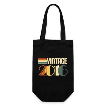 Jahrgang 2016 - 2016 Geburtstagsgeschenk - Geschenkbeutel für Flaschen - Schwarz - Vorne
