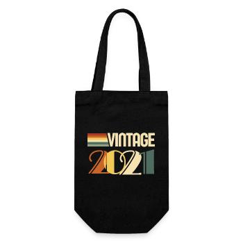 Jahrgang 2021 - 2021 Jubiläumsgeschenk - Geschenkbeutel für Flaschen - Schwarz - Vorne