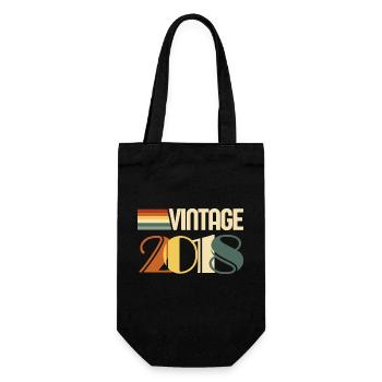 Vintage 2018 - 2018 Birthday Gift - Gift Bag for Bottles - black - Front