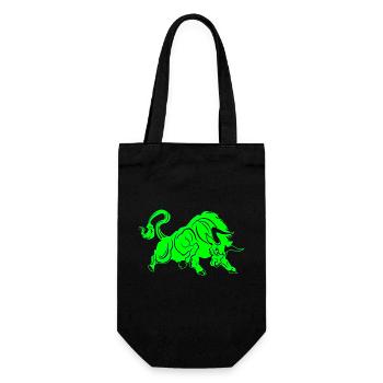 Stier Stierkopf Kopf Logo Steak Beast Gym Horn - Geschenkbeutel für Flaschen - Schwarz - Vorne