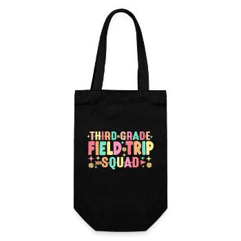 Teacher Students 3rd Third Grade Field Trip Squad - Gift Bag for Bottles - black - Front