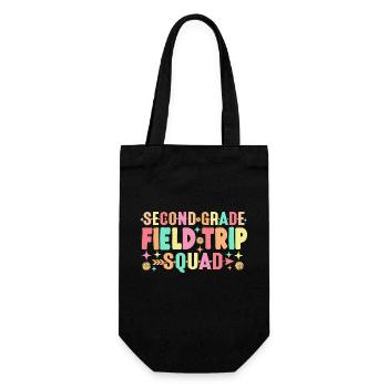 2nd Second Grade Field Trip Squad Matching - Gift Bag for Bottles - black - Front