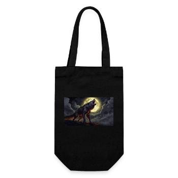 evil werewolf howls at the moon monster dark - Gift Bag for Bottles - black - Front