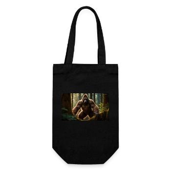 Sasquatch Bigfoot im Waldmonster dunkel - Geschenkbeutel für Flaschen - Schwarz - Vorne