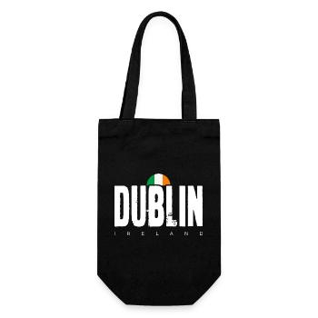 Dublin Bold Wordmark Irish Flag - Gift Bag for Bottles - black - Front