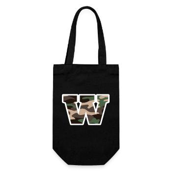 lettre W camouflage militaire-idée cadeau - Sac à bouteille - noir - Devant