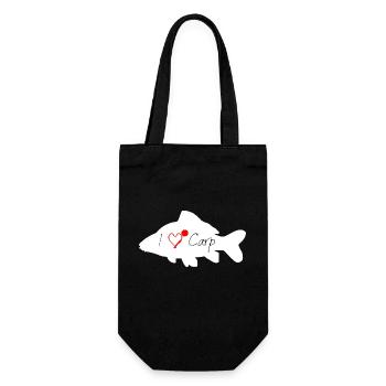I love Carp white transparent - Gift Bag for Bottles - black - Front