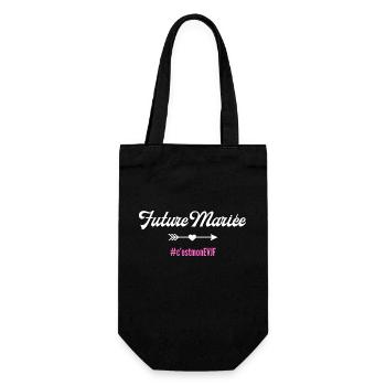 Bride-to-be - passendes T-Shirt - Geschenkbeutel für Flaschen - Schwarz - Vorne