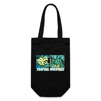 Tropical monstera - Sac à bouteille - noir - Devant