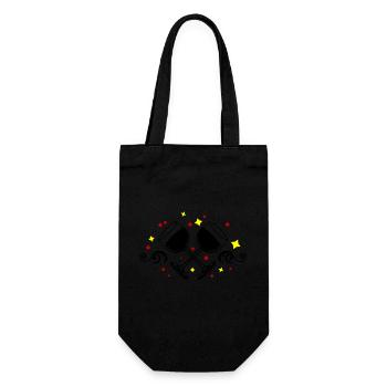 Weinglas Rotwein Symbol - Geschenkbeutel für Flaschen - Schwarz - Vorne