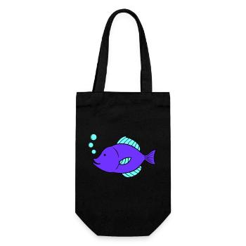 Bande dessinée de poisson - Sac à bouteille - noir - Devant