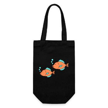 fische comic 2 - Geschenkbeutel für Flaschen - Schwarz - Vorne