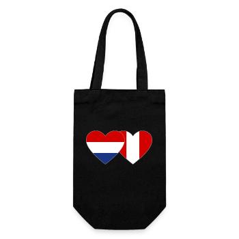 Hollande Pérou drapeau coeur - Sac à bouteille - noir - Devant