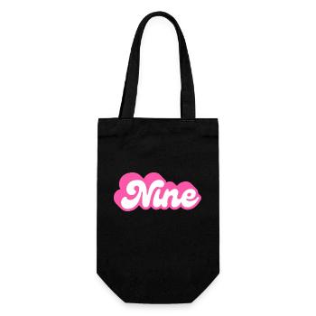 Nine Birthday - 9th Birthday Retro Pink - Gift Bag for Bottles - black - Front