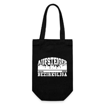 Aufsteiger 2024 Bezirksliga Aufstieg Fußball - Geschenkbeutel für Flaschen - Schwarz - Vorne