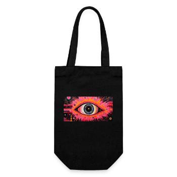 Abstract, surreal and colorful open eye. - Gift Bag for Bottles - black - Front
