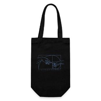 Math Art Geometry Fibonacci Spiral - Gift Bag for Bottles - black - Front