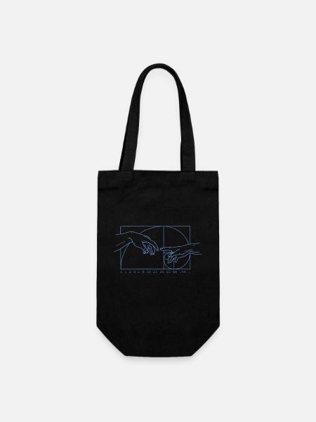 Math Art Géométrie Fibonacci Spirale - Sac à bouteille - noir