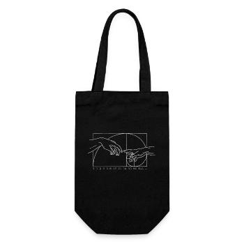 Math Art Geometry Fibonacci Spiral - Gift Bag for Bottles - black - Front