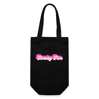 Twenty-Five Birthday - 25th Birthday Retro Pink - Gift Bag for Bottles - black - Front