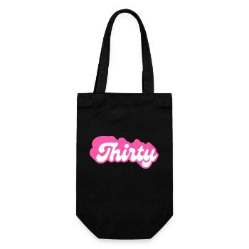 Thirty Birthday - 30th Birthday Retro Pink - Gift Bag for Bottles - black - Front