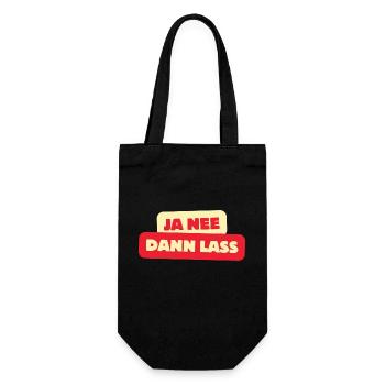 Ja nee dann lass - Geschenkbeutel für Flaschen - Schwarz - Vorne