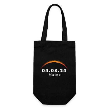 Total Solar Eclipse Path of Totality Maine April - Geschenkbeutel für Flaschen - Schwarz - Vorne