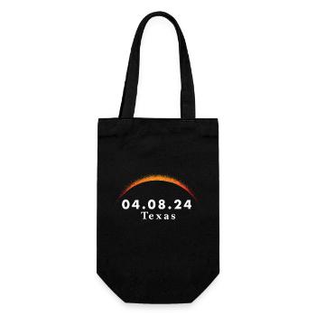 Total Solar Eclipse Path of Totality Texas April - Geschenkbeutel für Flaschen - Schwarz - Vorne