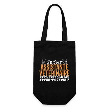 Assistent | Tierarzt | Geschenk | Superkraft - Geschenkbeutel für Flaschen - Schwarz - Vorne