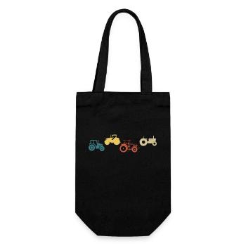 tracteur rétro vintage - Sac à bouteille - noir - Devant