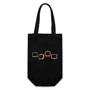 Vintage-Retro-Fernseher - Geschenkbeutel für Flaschen - Schwarz - Vorne