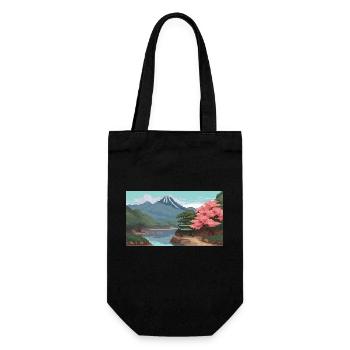 Miho No, Matsubara, Japan - Pixel Art - Geschenkbeutel für Flaschen - Schwarz - Vorne