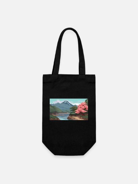 Miho No, Matsubara, Japon - Pixel Art - Sac à bouteille - noir