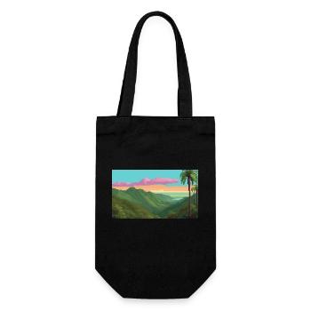 El Yunque National Forest, Puerto Rico, Pixelart - Geschenkbeutel für Flaschen - Schwarz - Vorne
