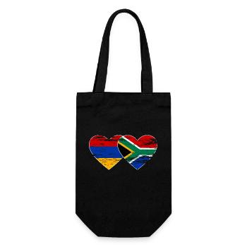 Arménie Afrique du Sud Drapeau Coeur Utilisé - Sac à bouteille - noir - Devant