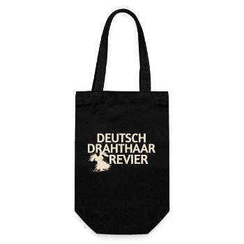 Deutsch Drahthaar - Geschenkbeutel für Flaschen - Schwarz - Vorne