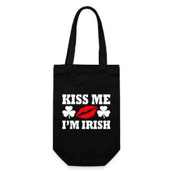 Kiss me im irish - Geschenkbeutel für Flaschen - Schwarz - Vorne