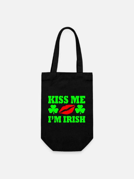 Kiss me im irish - Geschenkbeutel für Flaschen - Schwarz