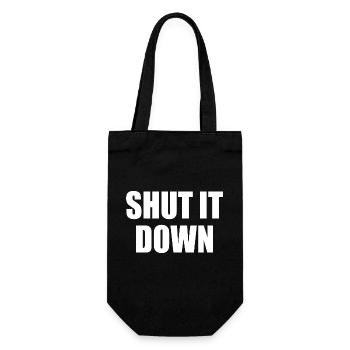 shut it down - Geschenkbeutel für Flaschen - Schwarz - Vorne