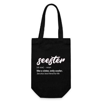 Seester Definition Mom Sister Friend Sister - Gift Bag for Bottles - black - Front