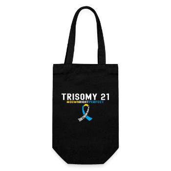 Down Syndrome Awareness Ribbon - DownRightPerfect - Gift Bag for Bottles - black - Front