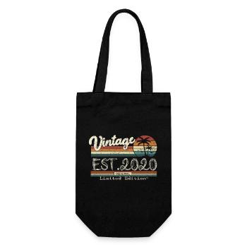 2020 Born Vintage Geburtstagsgeschenk - Geschenkbeutel für Flaschen - Schwarz - Vorne