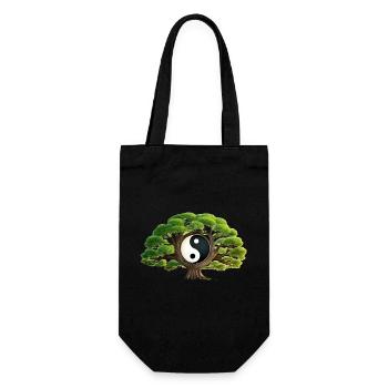 Arbre zen Yin et Yang - Sac à bouteille - noir - Devant
