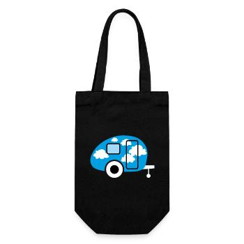 Caravane Caravane Clouds Camper Camping Retro Fan - Sac à bouteille - noir - Devant