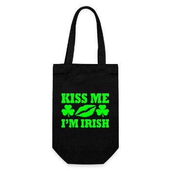Kiss me im irish - Geschenkbeutel für Flaschen - Schwarz - Vorne