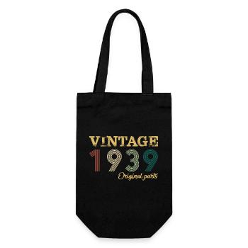 Vintage 1939 Original Parts Year Of Birth Birthday - Gift Bag for Bottles - black - Front