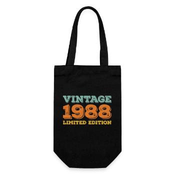 Vintage 1988 Retro-Geburtstagsgeschenk in limitierter Auflage - Geschenkbeutel für Flaschen - Schwarz - Vorne