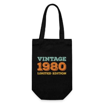 Vintage 1980 Limited Edition Retro Birthday Gift - Gift Bag for Bottles - black - Front